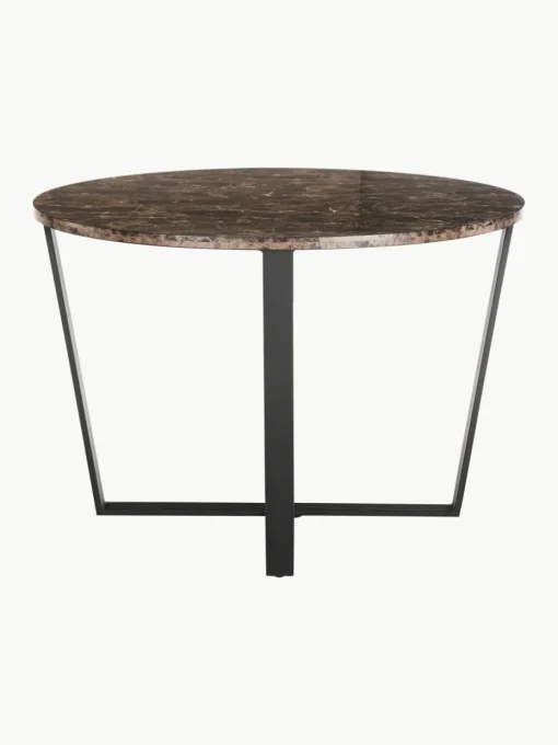 Ronde eettafel Amble met tafelblad in marmerlook, Ø 110 cm
