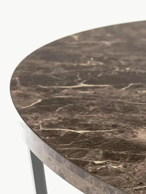 Ronde eettafel Amble met tafelblad in marmerlook, Ø 110 cm