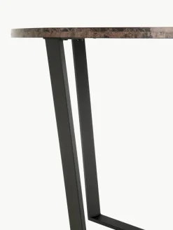 Ronde eettafel Amble met tafelblad in marmerlook, Ø 110 cm