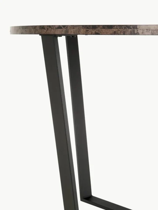 Ronde eettafel Amble met tafelblad in marmerlook, Ø 110 cm