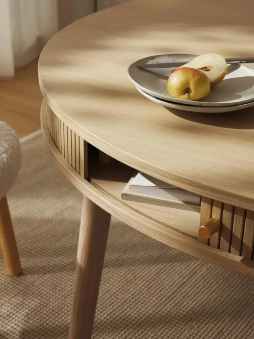 Ronde eettafel Calary met opbergruimte, Ø 120 cm