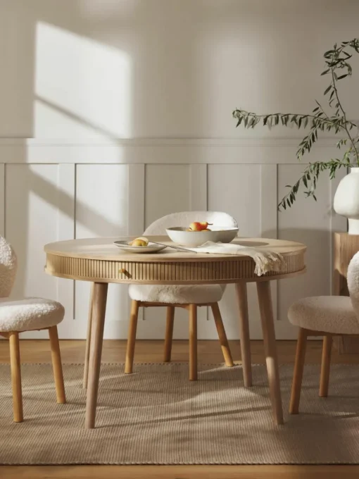 Ronde eettafel Calary met opbergruimte, Ø 120 cm