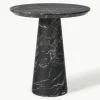 Ronde eettafel Disc in marmerlook, Ø 70 cm