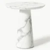 Ronde eettafel Disc in marmerlook, Ø 70 cm