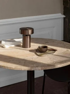 Ronde eettafel Harbour van zandsteen, Ø 105 cm