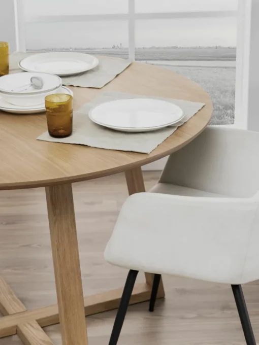 Ronde eettafel Malika uit berkenhout, Ø 120 cm