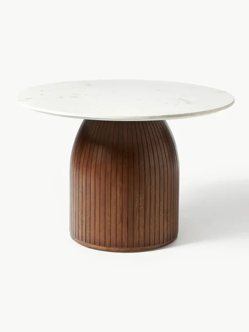 Ronde eettafel Nelly met marmeren tafelblad, Ø 115 cm
