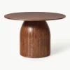 Ronde eettafel Nelly met groefstructuur, in verschillende formaten