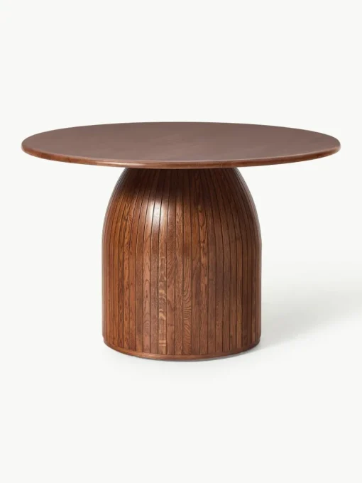 Ronde eettafel Nelly met groefstructuur, in verschillende formaten