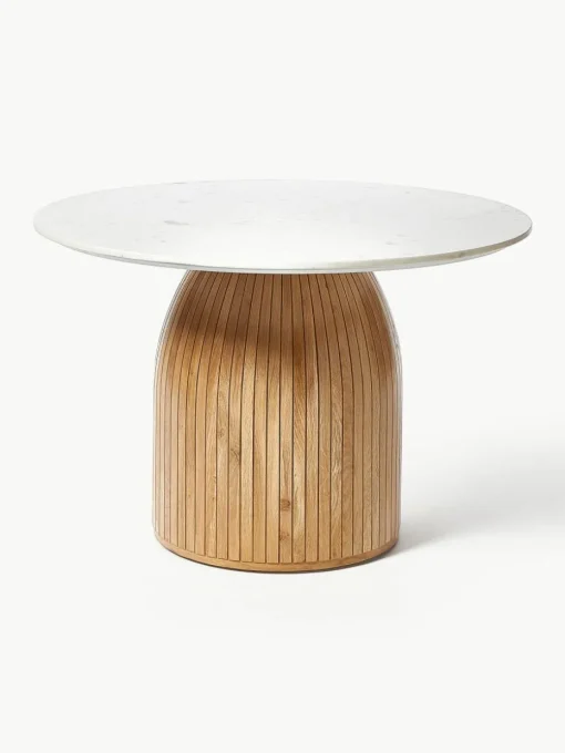 Ronde eettafel Nelly met marmeren tafelblad, Ø 115 cm