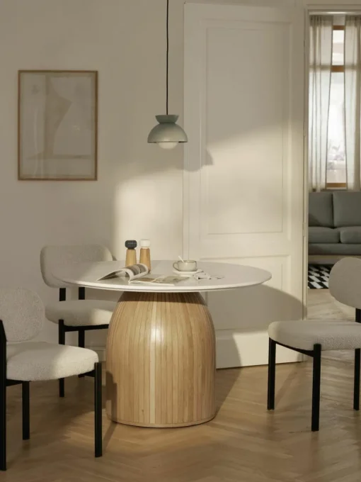 Ronde eettafel Nelly met marmeren tafelblad, Ø 115 cm