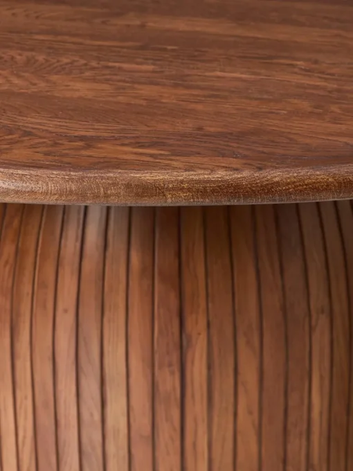 Ronde eettafel Nelly met groefstructuur, in verschillende formaten