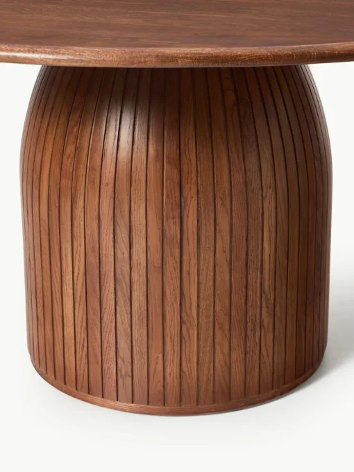 Ronde eettafel Nelly met groefstructuur, in verschillende formaten