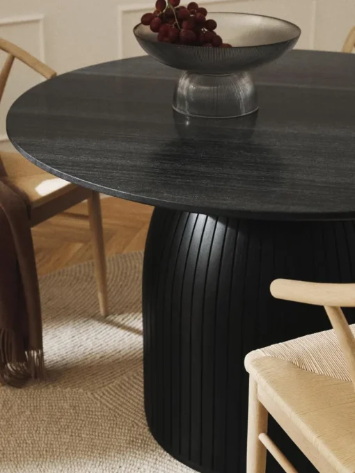 Ronde eettafel Nelly met marmeren tafelblad, Ø 115 cm
