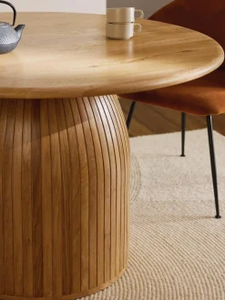 Ronde eettafel Nelly met groefstructuur, verschillende formaten