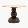Ronde eettafel Sculpt met travertijn tafelblad, Ø 110 cm