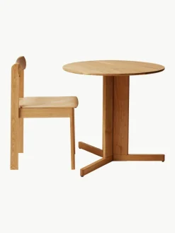 Ronde eettafel Trefoil van eikenhout, Ø 75 cm