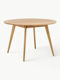 Ronde eettafel Yumi van eikenhout, Ø 115 cm