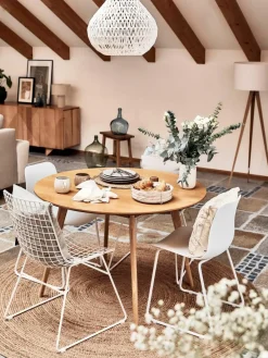 Ronde eettafel Yumi van eikenhout, Ø 115 cm
