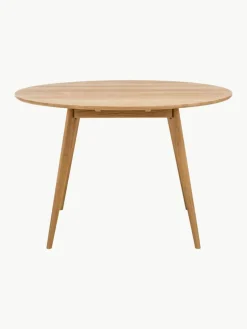 Ronde eettafel Yumi van eikenhout, Ø 115 cm