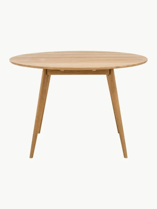 Ronde eettafel Yumi van eikenhout, Ø 115 cm