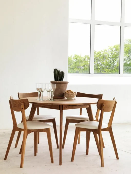 Ronde eettafel Yumi van eikenhout, Ø 115 cm