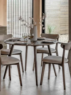 Ronde eikenhouten eettafel Hatfield, Ø 110 cm