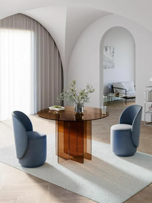 Ronde glazen eettafel Anouk, Ø 120 cm