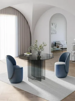 Ronde glazen eettafel Anouk, Ø 120 cm
