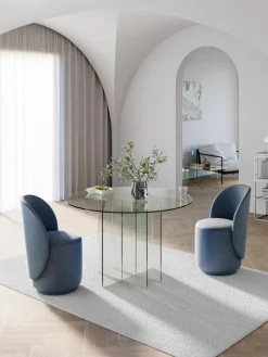 Ronde glazen eettafel Anouk, Ø 120 cm