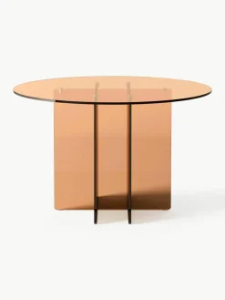 Ronde glazen eettafel Anouk, Ø 120 cm