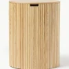 Ronde houten bijzettafel Nele met opbergruimte