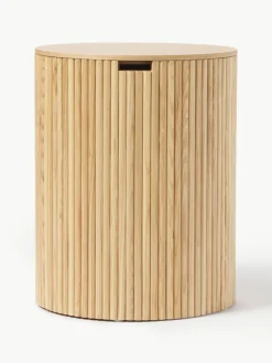 Ronde houten bijzettafel Nele met opbergruimte