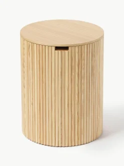 Ronde houten bijzettafel Nele met opbergruimte