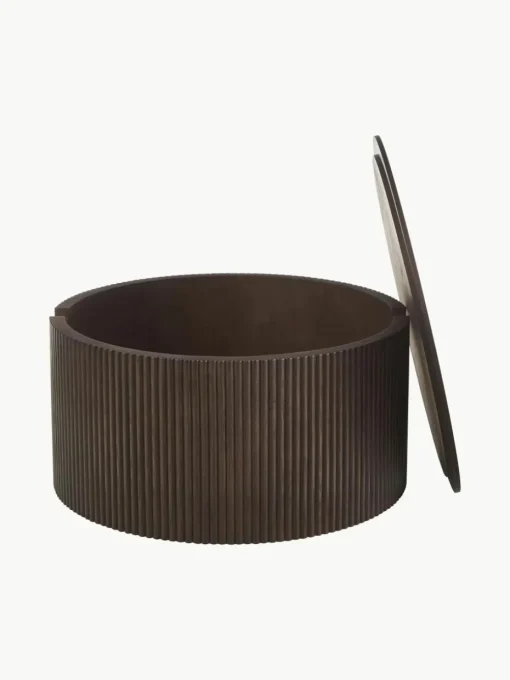 Ronde houten salontafel Nele met opbergruimte