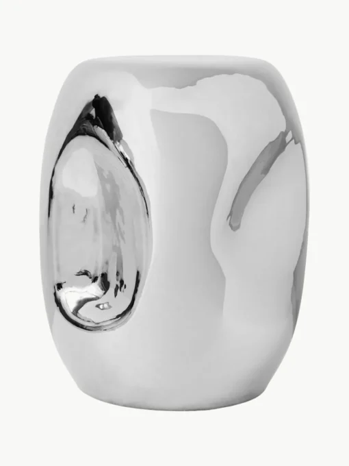 Ronde keramische bijzettafel Currents, handgemaakt