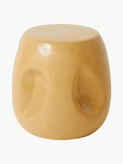 Ronde keramische bijzettafel Currents, handgemaakt