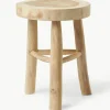 Ronde kruk Beachside uit Mungur hout
