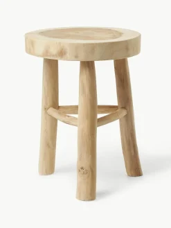 Ronde kruk Beachside uit Mungur hout