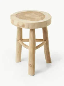 Ronde kruk Beachside uit Mungur hout