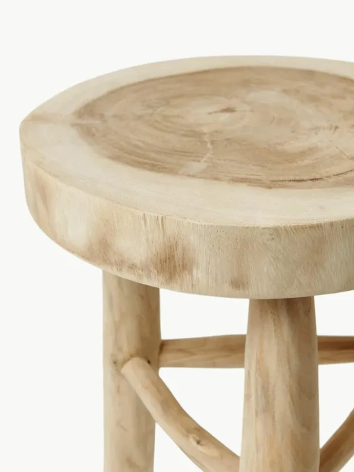 Ronde kruk Beachside uit Mungur hout