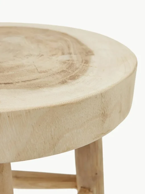 Ronde kruk Beachside uit Mungur hout