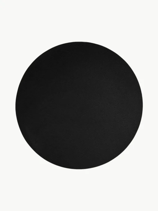 Ronde kunstleren placemats Pik, 2 stuks