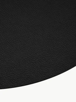 Ronde kunstleren placemats Pik, 2 stuks
