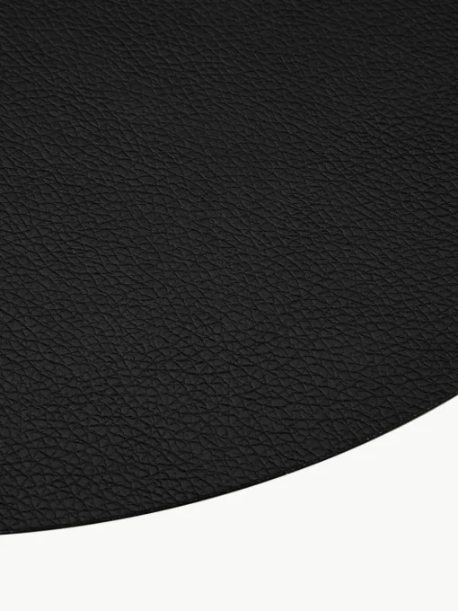 Ronde kunstleren placemats Pik, 2 stuks