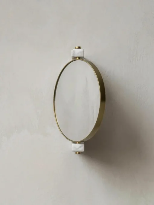 Ronde -make-up wandspiegel Pepe van marmer