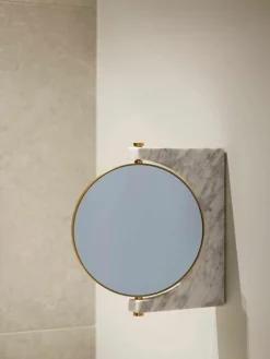 Ronde -make-up wandspiegel Pepe van marmer