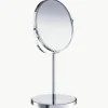 Ronde make-upspiegel Flip met vergrootglas en metalen voet