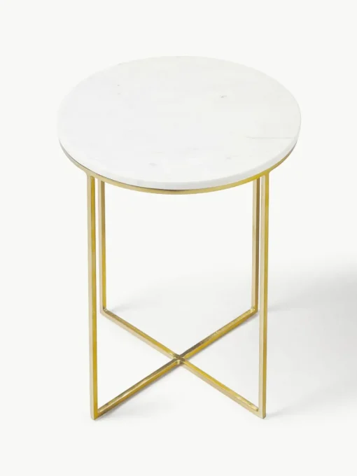 Ronde marmeren bijzettafel Alys