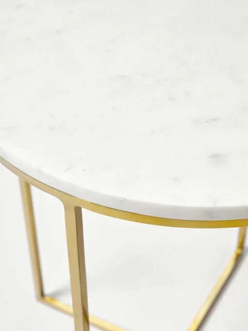 Ronde marmeren bijzettafel Alys